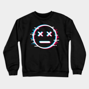 Glitch Face Dead Meh Crewneck Sweatshirt